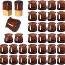32 Pcs Silicone Chair Leg Floor Protectors for Hardwood Floors, Brown Felt Bottom Chair Leg Covers, Free Moving Table Leg Covers, Stool Leg Protectors Caps Large Fit: 1.3'' - 2''
