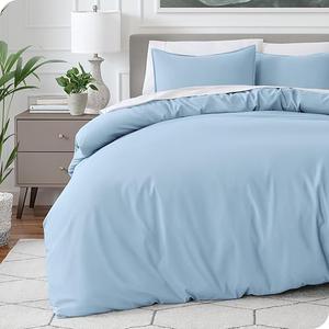 Bare Home Bedding Duvet Cover Extra Long Size - Premium 1800 Super Soft - Lightweight, Cooling Duvet Cover - Soft Breathable Bedding (Twin/Twin XL, Light Blue)