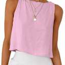 IDEALSANXUN Womens Linen Crop Tank Tops Cute Summer Sleeveless Cropped Linen Tops, XS