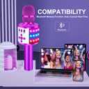 BONAOK Karaoke Microphone for Kids & Adults - Bluetooth Microphones Singing Mic with Disco Lights, Echo Effect, Built-in Speaker Portable Karaoke Player for Party Travel Gifts Q78(Purple)