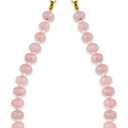 Natural Stone Phone Keychain Charm, Beaded Healing Phone Wrist Strap with Tether Tab (Pink)