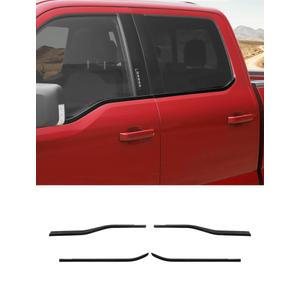 Savadicar 4-Piece Black Window Beltline Trim Cover for 2021-Present Ford F150, Window Sill Overlay Accent, Exterior Styling Upgrade Accessories