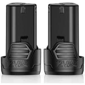 KIMO 2 Pack of 12V 2.0Ah Lithium-Ion Battery for KIMO 12V Ratchet Wrench, Brad Nailer, Drill Driver, Compatible with KIMO 12 Volt Power Tools