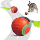 Speedy Tail Cat Toy 2.0, Interactive Cat Ball Toy for Bored Indoor Cats, Automatic Moving Pet Play Ball, Two Speed Adjustment with Replacement Tail