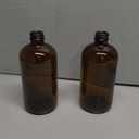 Vivaplex, 2, Large, 16 oz, Empty, Amber Glass Bottles with Black Lotion Pumps