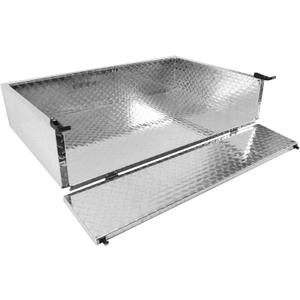 Golf Cart Cargo Box Heavy Duty Aluminum Diamond Plate Utility Box with Fold Down Tailgate and Rattle-Free Rubber Latches Universal Utility Bed Cargo Box for Golf Carts Silver