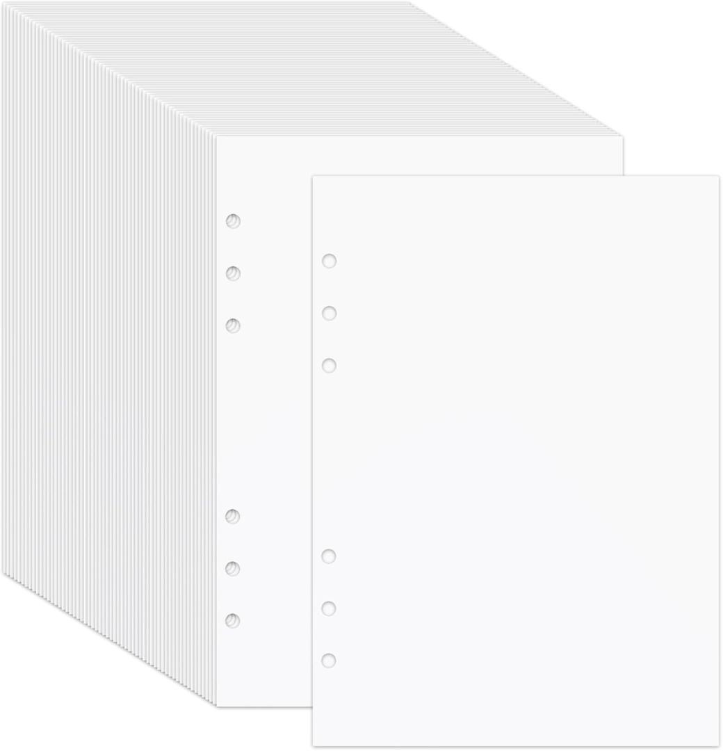 60 Sheets A5 6-Ring Blank Release Paper Binder Refill for Collecting Sticker Reusable Sticker Paper Pages Binder Insert Sheet for 6 Hole Stickers Organizer Binder Album Storage Book