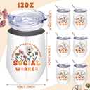 Sieral 6 Pcs Social Worker Gift 12oz Boho Stainless Steel Tumbler with Lid Thank You Coffee Mugs Bulk Social Worker Appreciation Gifts for Volunteers Staff Employee Retirement Gifts