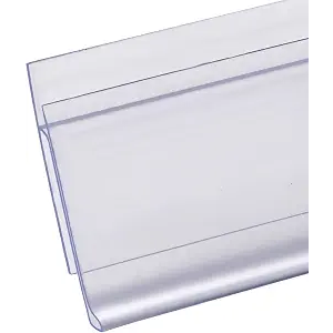 Shelf Label Strips 48" 50 Pack Snap-in 1.25”H Price Tag Holders Clear