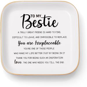 Best Friend Birthday Gifts Jewelry Dish, Friendship Gifts Bestie Gifts for Women, Valentines Day Gifts for Friends Female