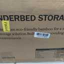 Wisuce Bamboo Under Bed Storage Containers- Underbed Organizer with Wheels with Dust Bag,Sturdy Wood Rolling Under the Bed Shoe Storage Organizer Drawers (Nature, 2 Pack (33.07"x16.54"))