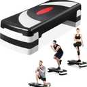 31 Inch Adjustable Workout Aerobic Step, Exercise Platform Trainer w 4 Adjustable Risers for Home Gym Fitness Workout,Lightweight (Gray)