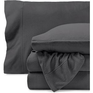 Bare Home Super Soft Fleece Sheet Set - Full Size - Extra Plush Polar Fleece, No-Pilling Bed Sheets - All Season Cozy Warmth (Full, Grey)