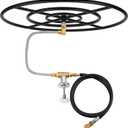 Stanbroil Natural Gas Fire Pit Burner Ring Installation Kit, Black Steel, 30-inch