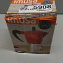 Imusa USA Red Aluminum Stovetop 6-cup Classic Italian and Cuban Espresso Maker (B120-43T), Silver/Red