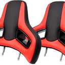 2pc Sport Style Racing Seat Headrest 496 * 386cm Plug-in Detachable Leather High Elasticity Head Rest,Rod Diameter :14mm