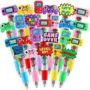 24PCS Video Game Pens, 4-in-1 Multicolor Ballpoint Pens, Fun Game Controller & Console Design, Fun Pens, Gaming Party Favors, Birthday Decorations, Party Supplies