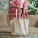 Extra-Strong Canvas Tote Bag - 18"x15"x5" Heavy-Duty Cotton Shopping Bag with Reinforced Handles for Groceries & Everyday Use