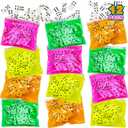 ArtCreativity Domino Game Set - Pack of 12 - Each Domino Set Includes 28 Pieces Per Neon Pink, Yellow, Green and Orange Bags - Great School, Carnival Prizes - Awesome Party Favor - Fun Game for Kids