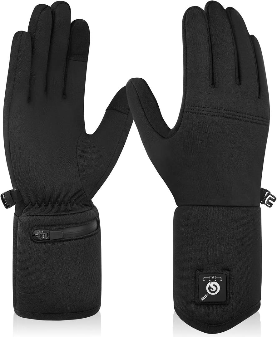SAVIOR HEAT Heated Glove Liners, Ultra-Thin Rechargeable Electric Gloves, Full Hand & Fingertip Heating (X-Small-Small)