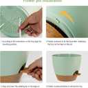 Big Self Watering Pots 12/10/9 inch, Planter, Plant Pots with Mesh Drainage Holes for Indoor Outdoor Garden Plants, Plastic Flower Pots with Removable Deep Reservoir, Green with Brown
