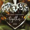Our First Christmas Together Ornament 2025 - Wedding Gifts - Wedding Gifts for Couples 2025 - Future Mr and Mrs, Married Couple Gift Ideas - Glass 1st Christmas Together Ornament