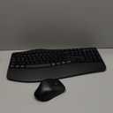 Wireless Keyboard and Mouse Combo, 2.4G Full Size Wave Keys Ergonomic Keyboard with Wrist Rest and 3-Level DPI Adjustable Wireless Ergonomic Mouse for Windows, Mac OS Desktop/Laptop/PC(Black)