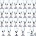 30 Pack Shot Glass Bulk Set with Stem 15 ml/0.5 oz Ounce Clear Shot Round Shot Glasses Small Glass Shot Cups for Vodka, Whiskey, Tequila, Espresso, Liquor
