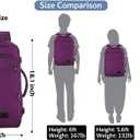 MATEIN Carry on Backpack for Women, 27L Flight Approved Backpack for Teacher Nurse, Fashion Expandable Airline Daypack for Plane, Lightweight Hiking Weekend Back Pack, Traveler Gifts, Purple