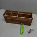 Extra Large Utensil Holder for Kitchen Counter, Acacia Wooden Utensil Holder with 4 Compartment, Kitchen Counter Organizer for Storage Spatula and Silverware, Ideal Christmas Gift for Farmhouse Decor