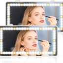 SINGARO 2PCS Car Sun Visor Vanity Mirror - Rechargeable Makeup Mirror with 60 LEDs, 3 Light Modes & Dimmable Touch Control for Cars, Trucks, SUVs, Car Interior Accessories for Women (White)