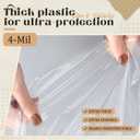 Breling 6 Pcs 3 Sizes Furniture Moving Covers for Couch Sofa Loveseat Armchair 4 Mil Thick Plastic Drop Cloths Clear Furniture Moving Protector for Cover and Storage, 134" x 42", 82" x 42", 42" x 40"