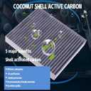 AC668A001T (CF10285) Cabin Air Filter contains activated carbon and is applicable to Camry 2007-2017 RAV4 2006-2018 Corolla 2009-20194Runner Avalon Tundra Highlander ES300H IS250