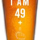 Gelid 49 + One Middle Finger 50th Birthday Gifts for Men Women Beer Glass  Funny 50 Year Old Presents - 16 oz Pint Party Decorations Supplies - Craft Beers Gift Ideas for Dad Mom Husband Wife 50 th