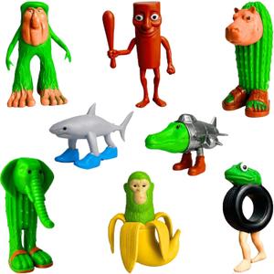 Italian Brainrot Action Figure,2025 New 8PCS Tralalero Tralala Toys,Tung Tung Tung Sahur Figurine Meme Shark BRR Patapim,Bombardiro Crocodilo Brain Rot Toy Collectible Animals Figurine Doll Gifts