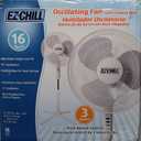 EZ-CHILL 16 Oscillating Pedestal Fan, 3-speed Options, 90-Degree Oscillating Head, Adjustable Height and Tilt, Powerful Air Flow, White, MTSP15-16AZ