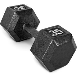 CAP Barbell Cast Iron Hex Dumbbell | Multiple Options (35 lb, Black, Single)