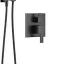 Delta Modern Square Shower System Faucet Set, Matte Black 6.5-inch Shower Head and Handle Set, Valve Trim Kit, Matte Black T342703-BL (Valve Not Included)