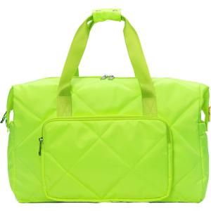 Sports Tote Gym Bag for Women, Travel Duffel Bag, Shoulder Weekender Overnight Bag for Women Girls Travel, Gym, Yoga (Fluorescent Green)