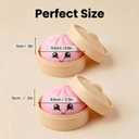 2Pcs Mystery Pink Dumpling Squishies with Steamer Box,Soft Stretchy Bao Bun Stress Relief Balls,Sensory Fidget Squeeze Toys for Anxiety Relief,Decompression Desk Toys
