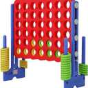 Patent Authorized Giant 4 Connect in a Row Game, Height Adjustable Jumbo Yard Games for Kids and Adults Outdoor Play, Backyard Large Four Connect Floor Games (Blue/Red) missing pieces