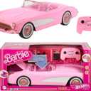 Barbie Hot Wheels RC Corvette from the Movie, Full-Function Remote-Control Toy Car Holds 2 Dolls