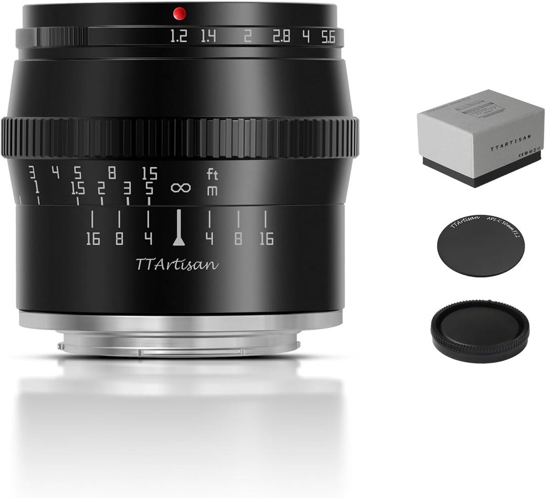 TTArtisan 50mm F1.2 APS-C Manual Focus Lens for MFT Mount Cameras M43 Like EPM1 EPM2 EPL1 EPL2 EPL3 EPL5 EPL6 EPL7 EPL8 EPL9 E-P1 E-P2 E-P3 E-P5 E-P6 E-M1 E-M5 E-M10 E-M10II E-M10III Pen-F