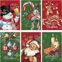 Kosiz 6 Pcs Christmas Diamond Art Kits Merry Christmas Diamond Painting Kits for Adults Let It Snow DIY Cartoon 5d Rhinestones Crafts with Tools for Home Wall Decoration Holiday Gifts