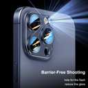 2 Packs Camera Lens Protector for iPhone 13 Pro Max/Pro 9H Tempered Glass Camera Cover Lens Aluminum Alloy Metal matte Case, Scratch Resistant Case Friendly (Blue)