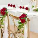 NONMON 100pcs Artificial Flowers Dark Red Rose Real Looking Fake Foam Roses with Stem for Valentine's Day DIY Wedding Bouquets Bridal Shower Centerpieces Arrangements Party Home Decorations