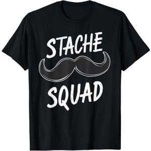 Stache Squad Mustache Group Costume T-Shirt, Size L