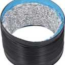 7in Vent Hose, Flexible Aluminum Foil Duct for HVAC System, Greenhouse, Kitchen, Steel Wire Spirals, Noise Reduction, 6.56ft Length