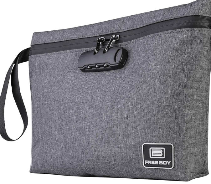 Free Boy Smell Proof Bags 11.8"x8.6"Durable Odor Proof Stash Bag with Combination Lock,Smell Odor Case Container
