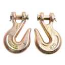1/2" Clevis Grab Hooks G70 Chain Hook for Trailer Towing, Machinery Lifting, Cargo Transport, Alloy Steel Forged 11,300 LBS WLL (2-Pack)